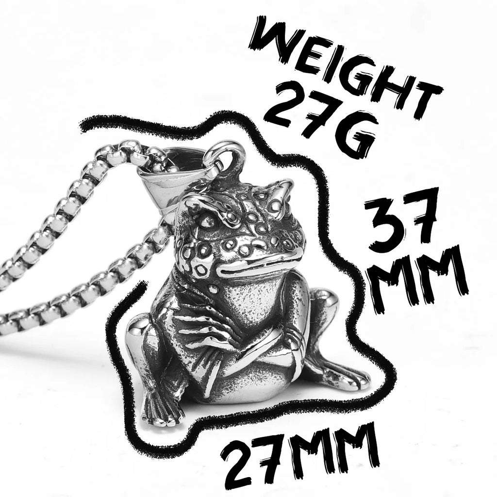 PENDRA Immortal Toad Frog Steel Necklace