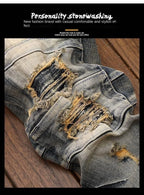 PENDRA Denim Straight Ripped Pants