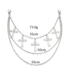 PENDRA Crossstar Layered Waist Chain Keychain