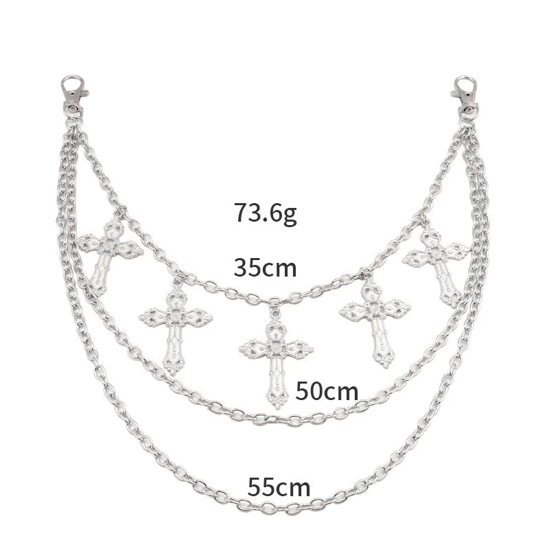 PENDRA Crossstar Layered Waist Chain Keychain