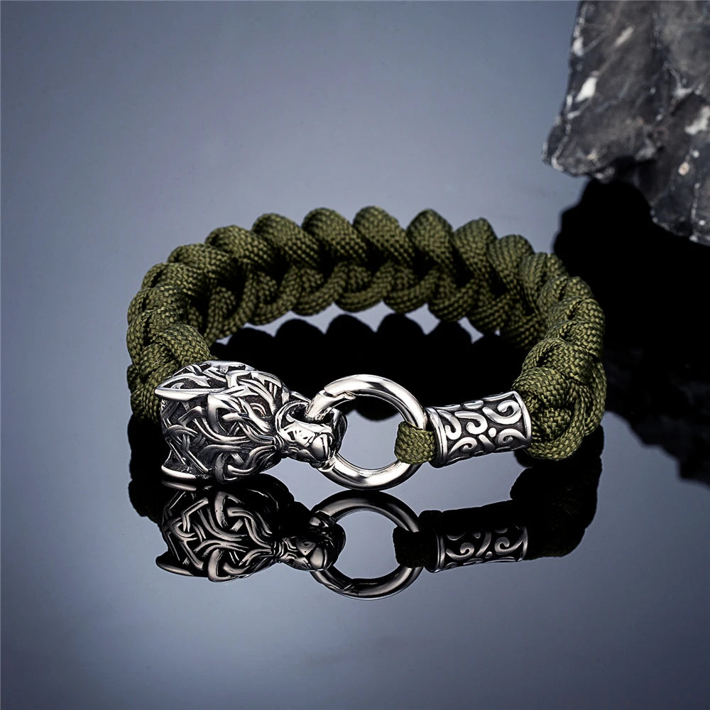 PENDRA Wolf Rune Steel Bracelet