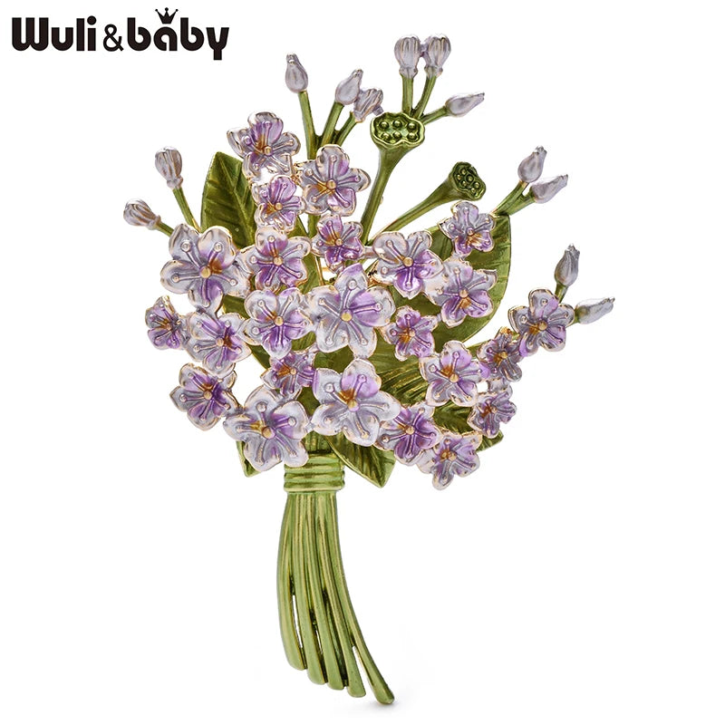 PENDRA Bouquetta 3-Color Enamel Flower Bouquet Brooch