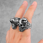 PENDRA Jaguar Warrior Skull Steel Ring