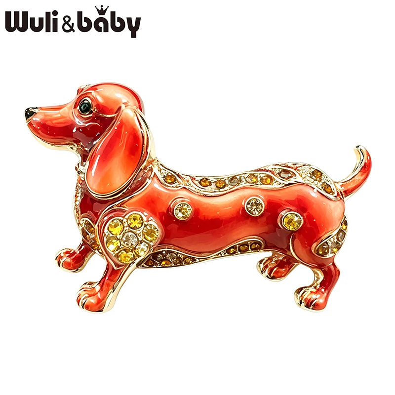 PENDRA Dax Rhinestone Dachshund Dog Brooch