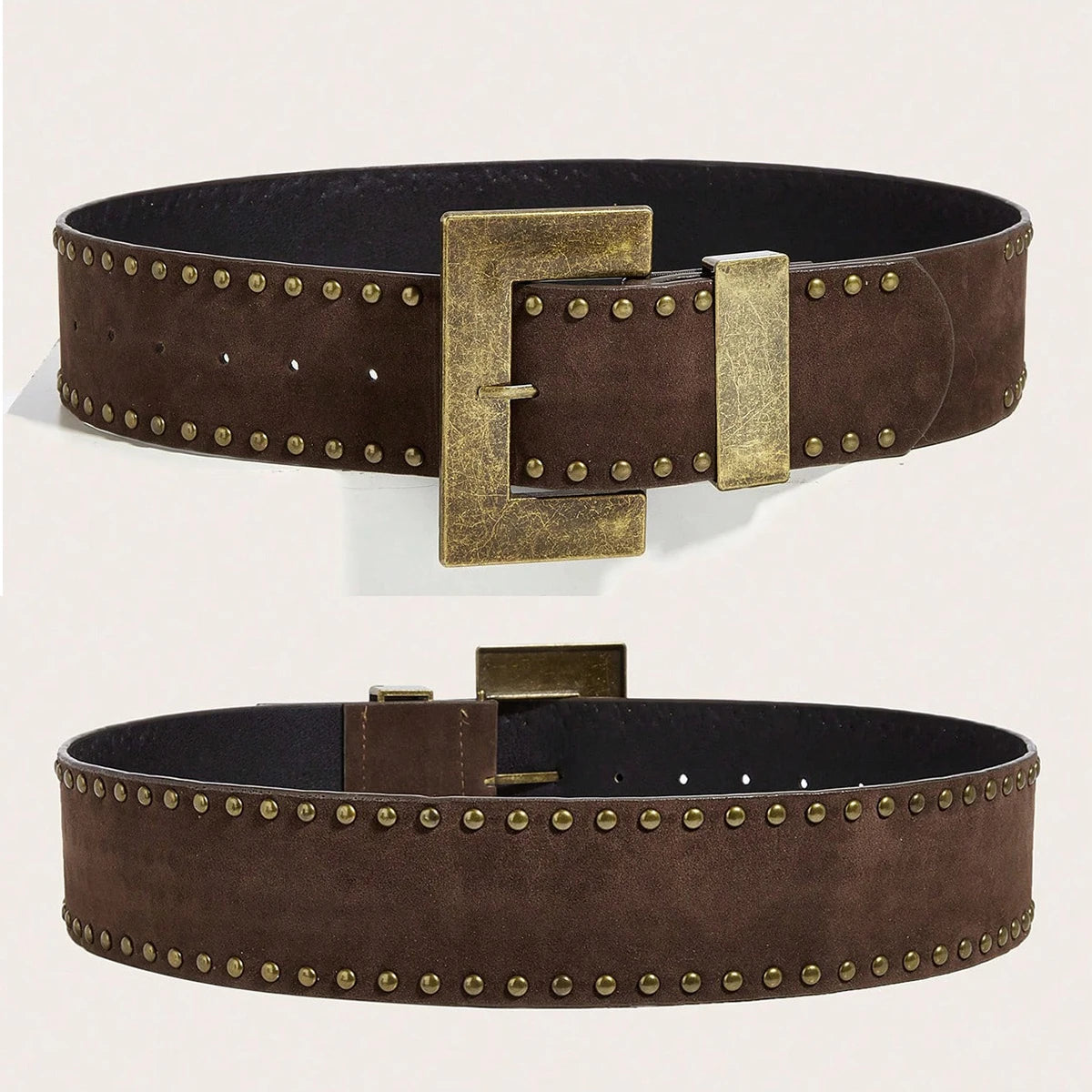 Western Cowboy Cowgirl velvet leather belt For Women Square Buckle Dress Coat Corset Belt Desiner Luxury Waistband For Winter