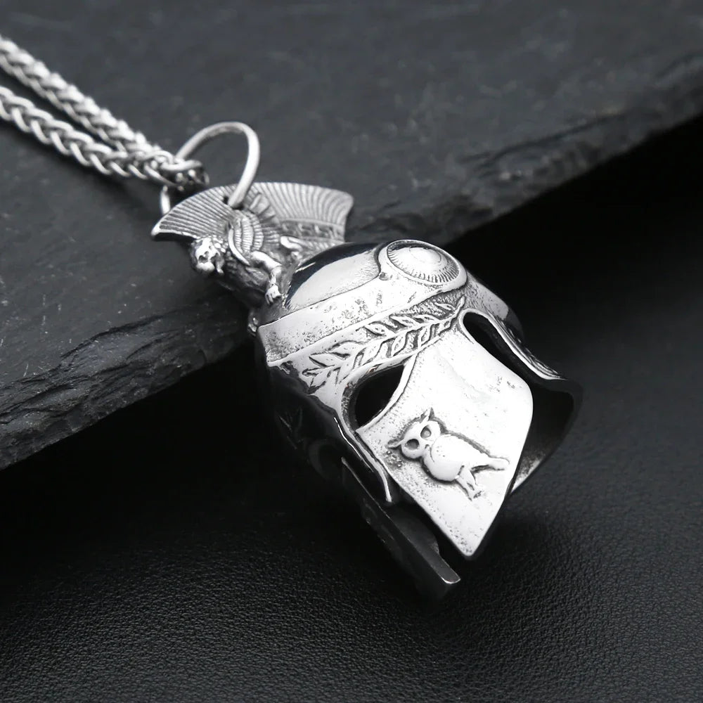 PENDRA Spartanhelm 3D Stainless Steel Spartan Helmet Pendant