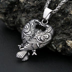 PENDRA Ravenodin Nordic Double Raven Pendant Necklace