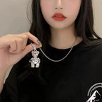 PENDRA Poohbear Stainless Steel Bear Pendant Necklace