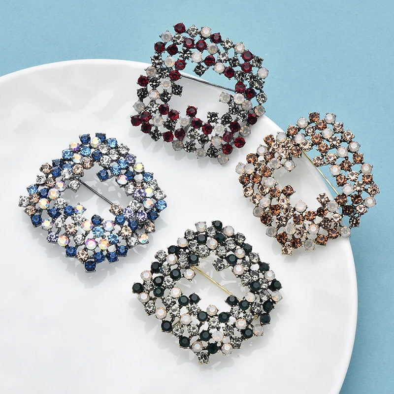 PENDRA Geometra 4-Color Sparkling Geometric Brooch
