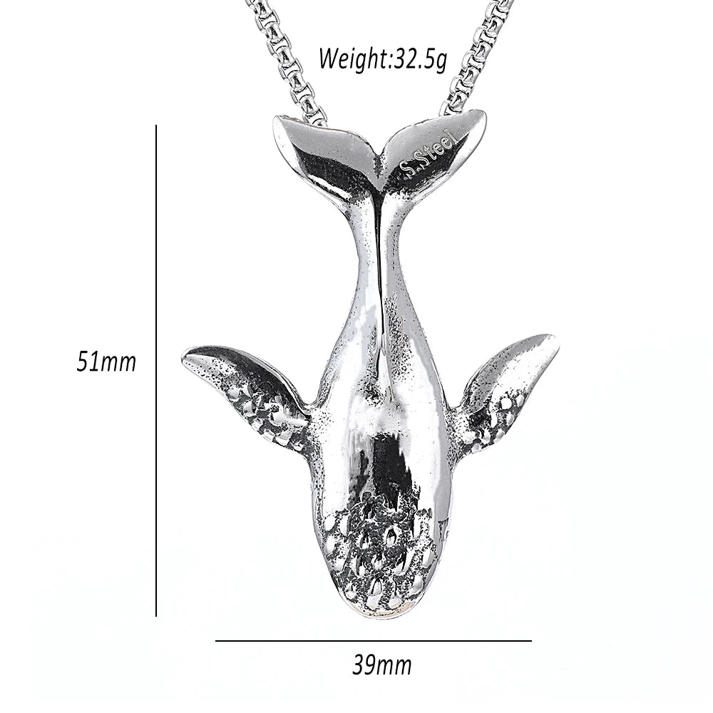 PENDRA Whaletail Stainless Steel Whale Pendant