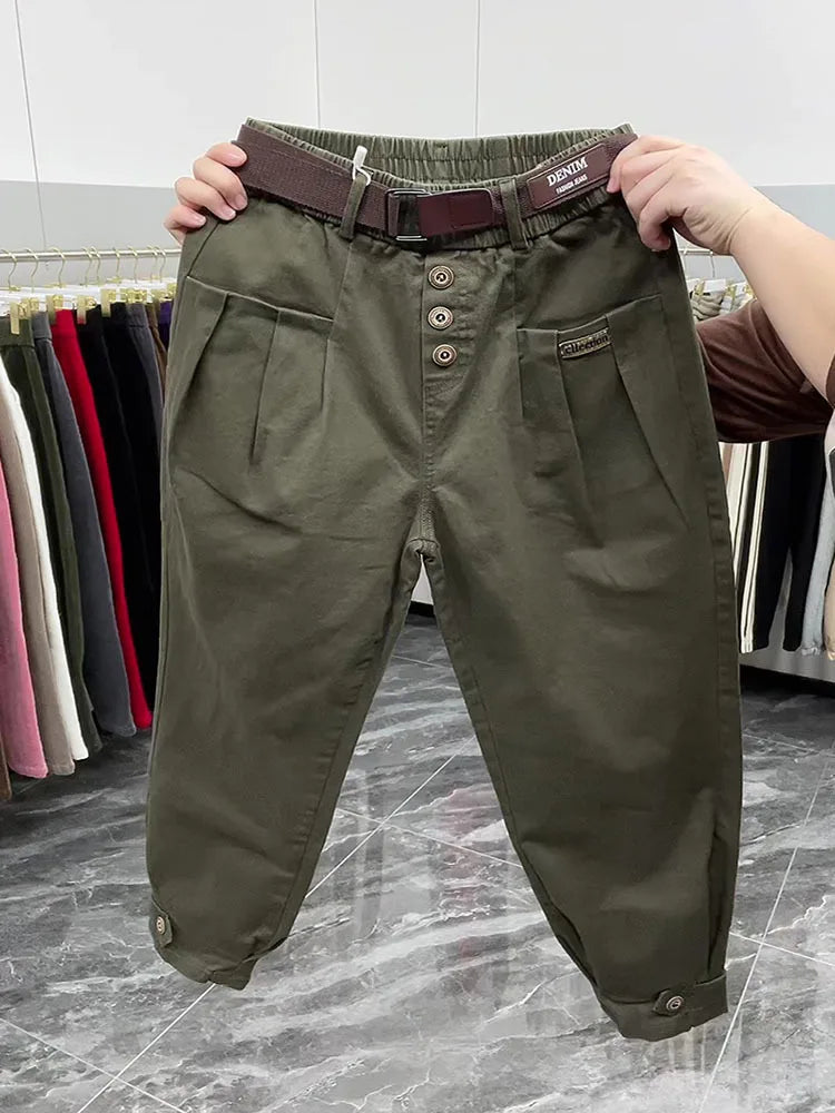Solid Color Pants Women 2024 New Fashion Spring Autumn Korean Loose Casual Harem Pants Trousers