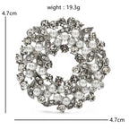 PENDRA Wreathfleur Elegant Pearl Flower Wreath Brooch