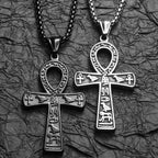 PENDRA Egypt Cross Steel Necklace