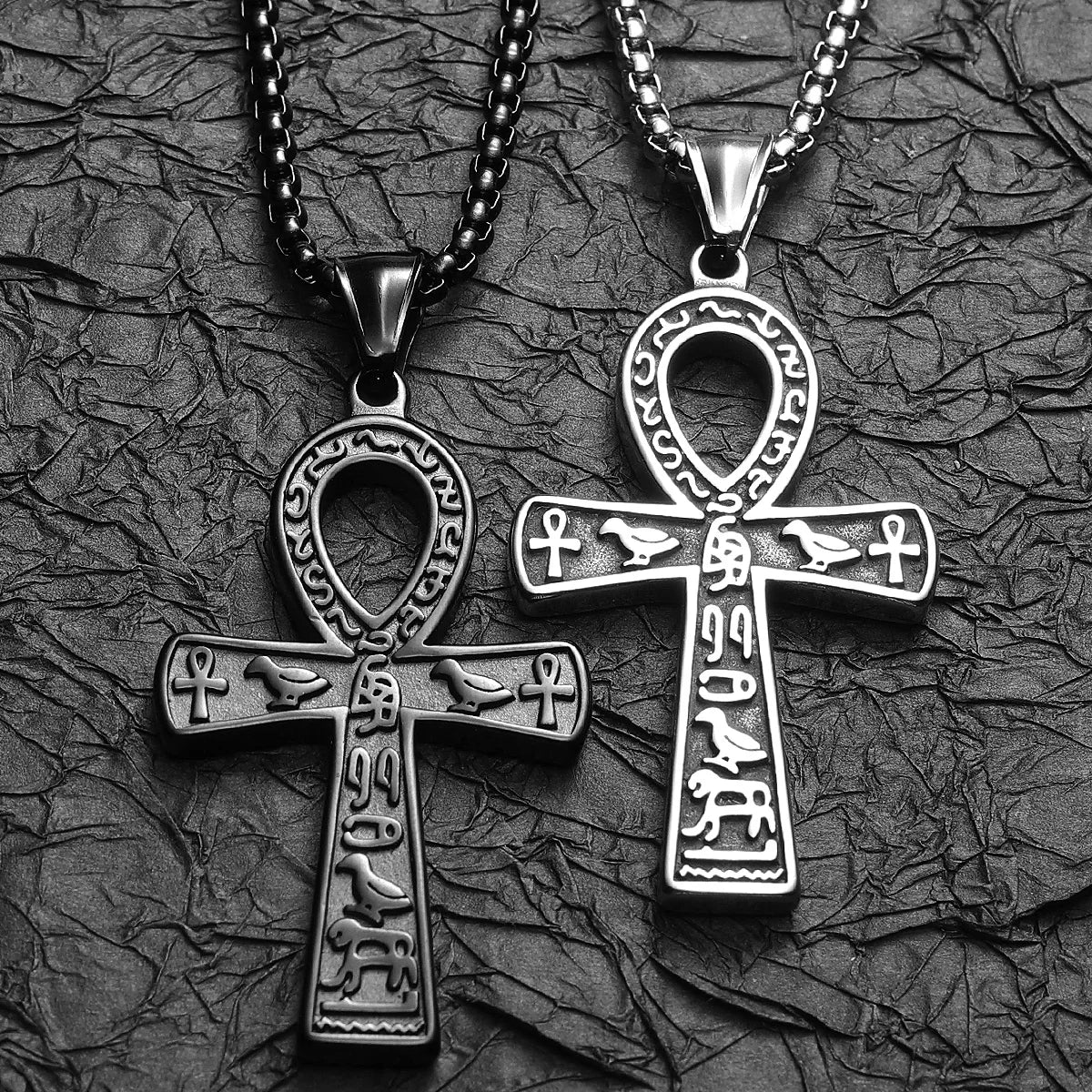 PENDRA Egypt Cross Steel Necklace