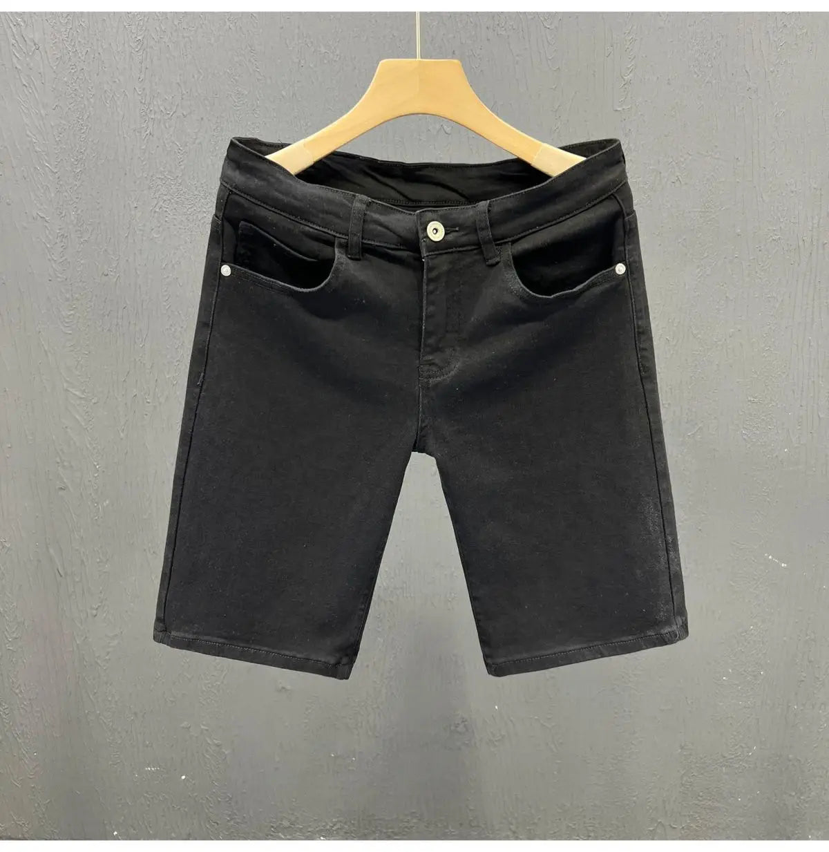 High-quality 2026 White Denim Shorts Men's Trendy Brand Korean Slim-fit Men's Black High-end Medium Pants Short Jeans for Men