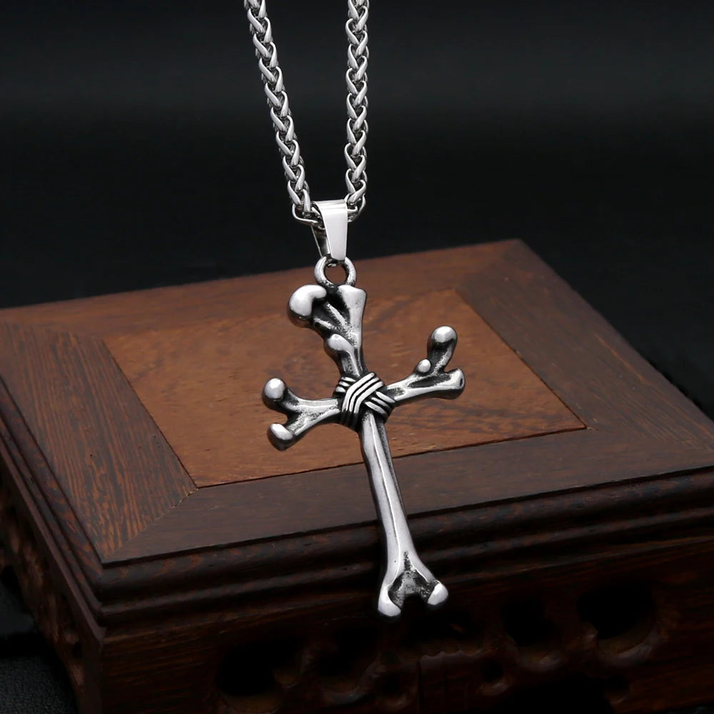 PENDRA Skullcross Stainless Steel Skull Cross Pendant