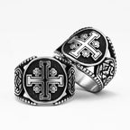 Jerusalem Crusader Cross Men Rings Stainless Steel Punk Rock Cool Stuff Fashion Accessories Jewelry For Women Gift Wholesale