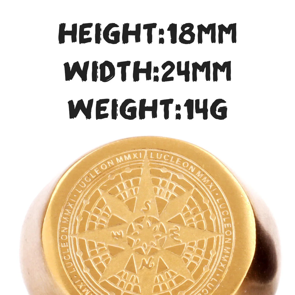 PENDRA Compass World Map Steel Ring