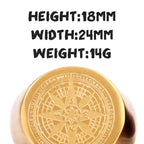 PENDRA Compass World Map Steel Ring