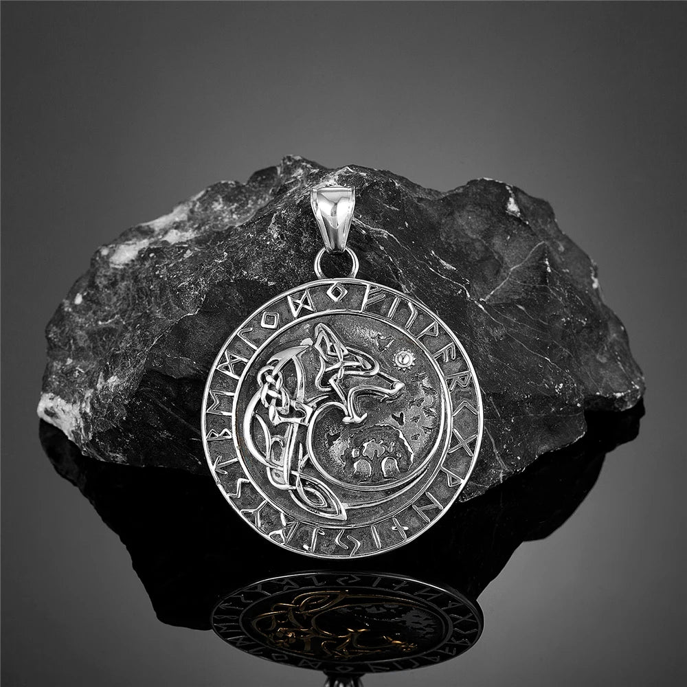 PENDRA Wolf Rune Viking Necklace
