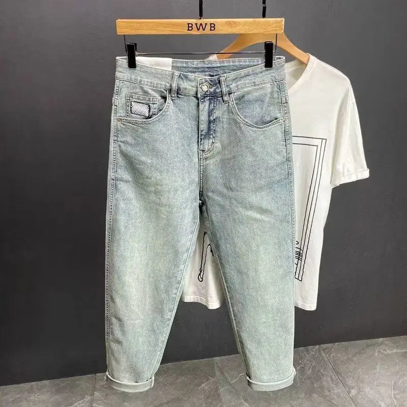 PENDRA Straight Leg Denim Washed Pants