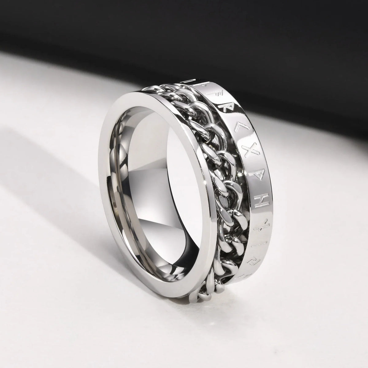 Rings For Men Stylish Jewelry Men Rings Stainless Steel Jewelry No Fade Fashion Men's Ring 8mm Width Gift For Husband Father