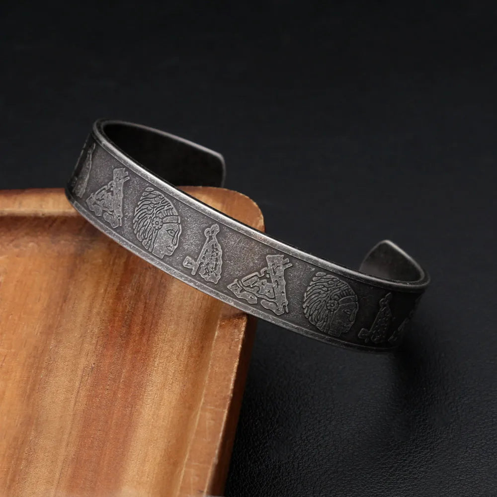 PENDRA Pharaohcuff Egyptian Pharaoh Pattern Bracelet