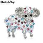 PENDRA Zodiacwool Multi-Color Rhinestone Goat Brooch