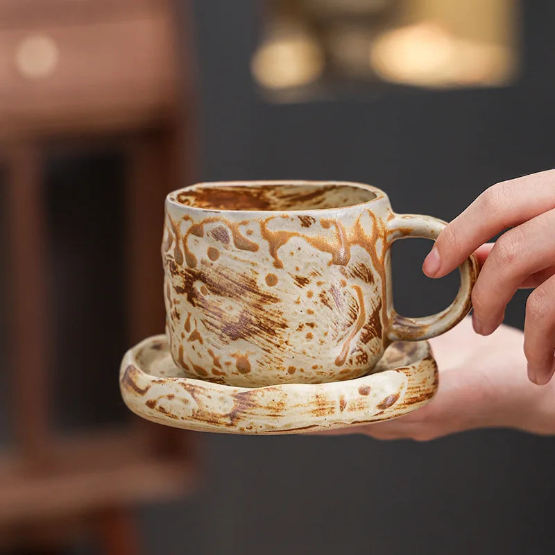 Retro kiln-changed ceramic coffee cup, Japanese handmade style ins style desktop coffee cup multi-color optional