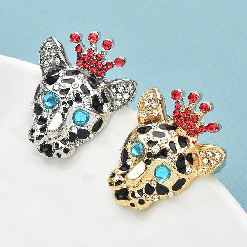 PENDRA Lovely Wear Crown Tiger Brooch