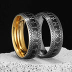 PENDRA Runes Boyfriend Biker Steel Ring