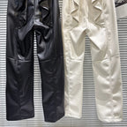 PENDRA Elastic Straight Leg PU Leather Pants