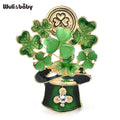 PENDRA Shamrocka Opal Shamrock Leaf Brooch