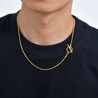 2mm Classic Round Snake Chain Necklace for Men Boys,50cm Toggle Chain Link Collar,Simple Easy Clasps Chains