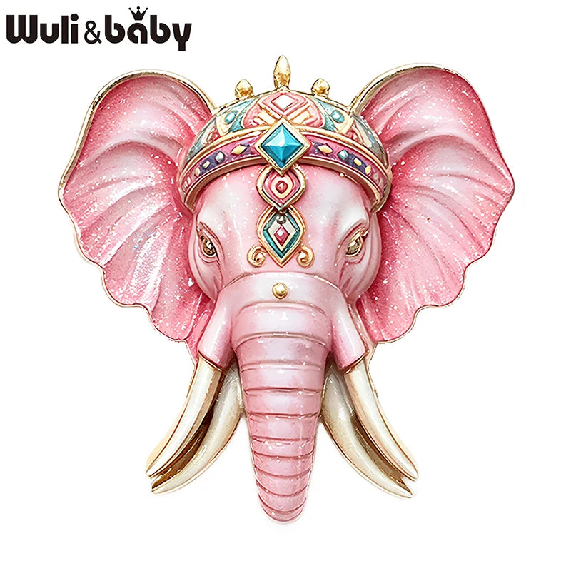 PENDRA Majestic Elephant Enamel Brooch