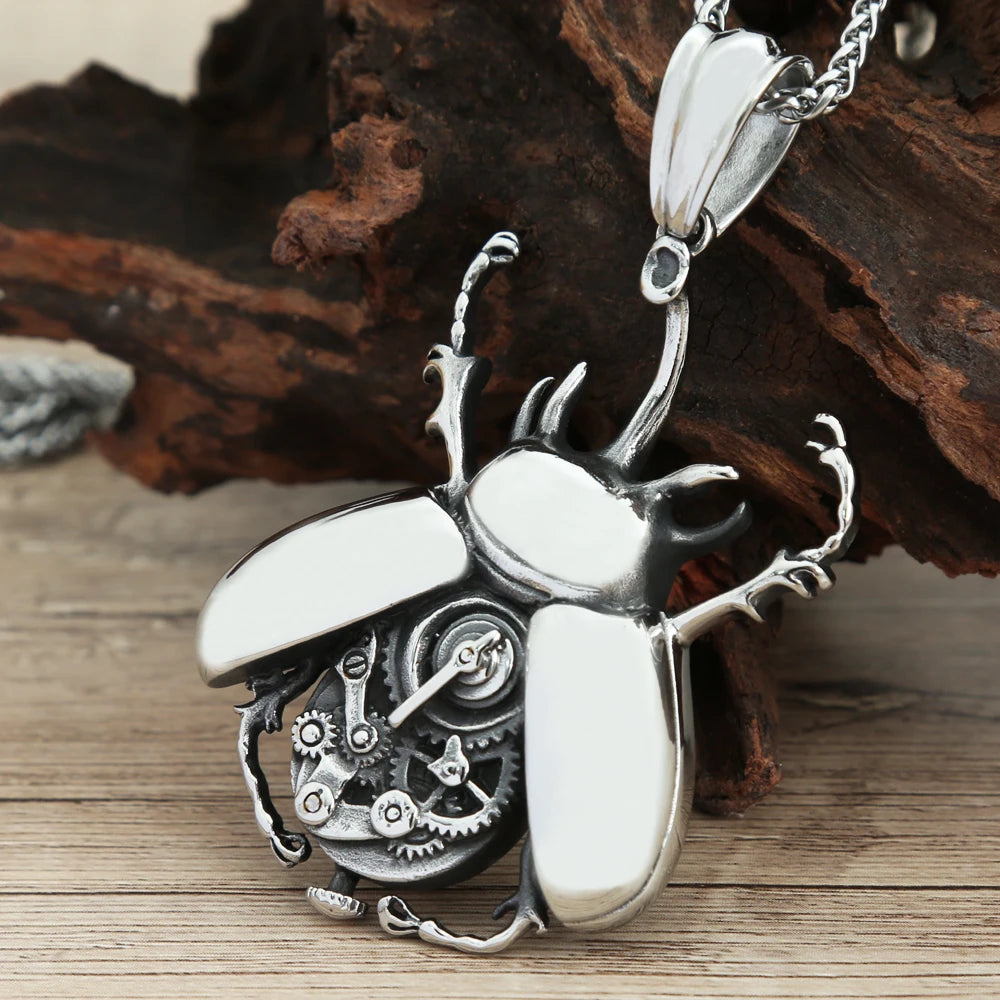 PENDRA Gearbeetle Steampunk Mechanical Gear Beetle Pendant