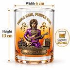Purple Rain Inspired Whiskey Glass Collectible Drinkware Music Fan Gift Decorative Glass Tumbler