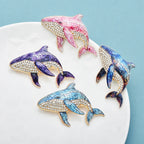 PENDRA Ocean Rhinestone Whale Brooch