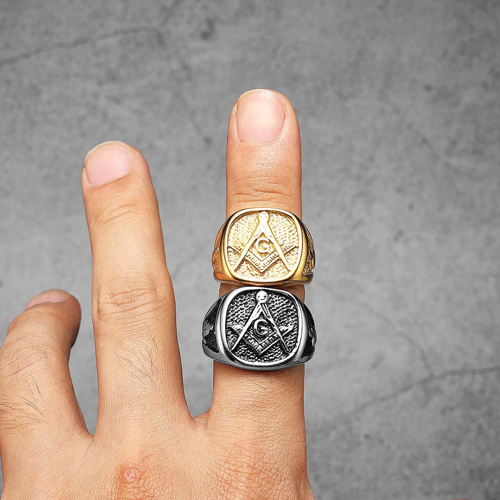PENDRA Masonic Jewelry Punk Ring