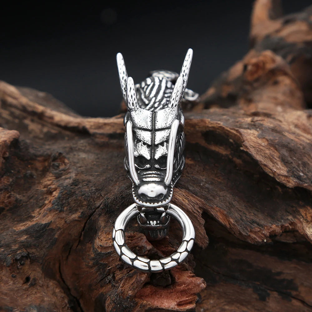 PENDRA Dragoncrest Stainless Steel Dragon Head Pendant