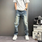 Blue Jeans Loose Casual 2026 Spring Summer Washed Blue Denim Men's Pants Washed Trousers Streetwear Clothing Baggy Man Jeans