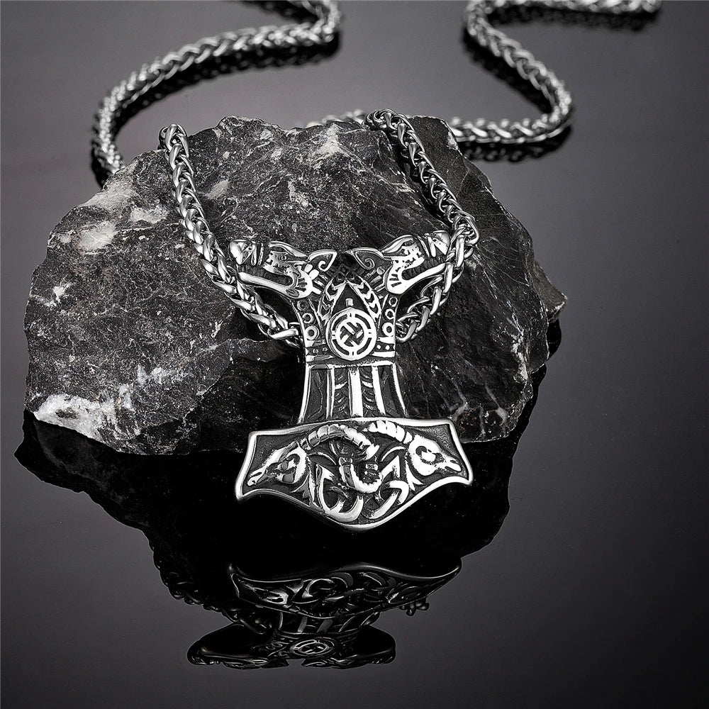 PENDRA Wolf Steel Necklace