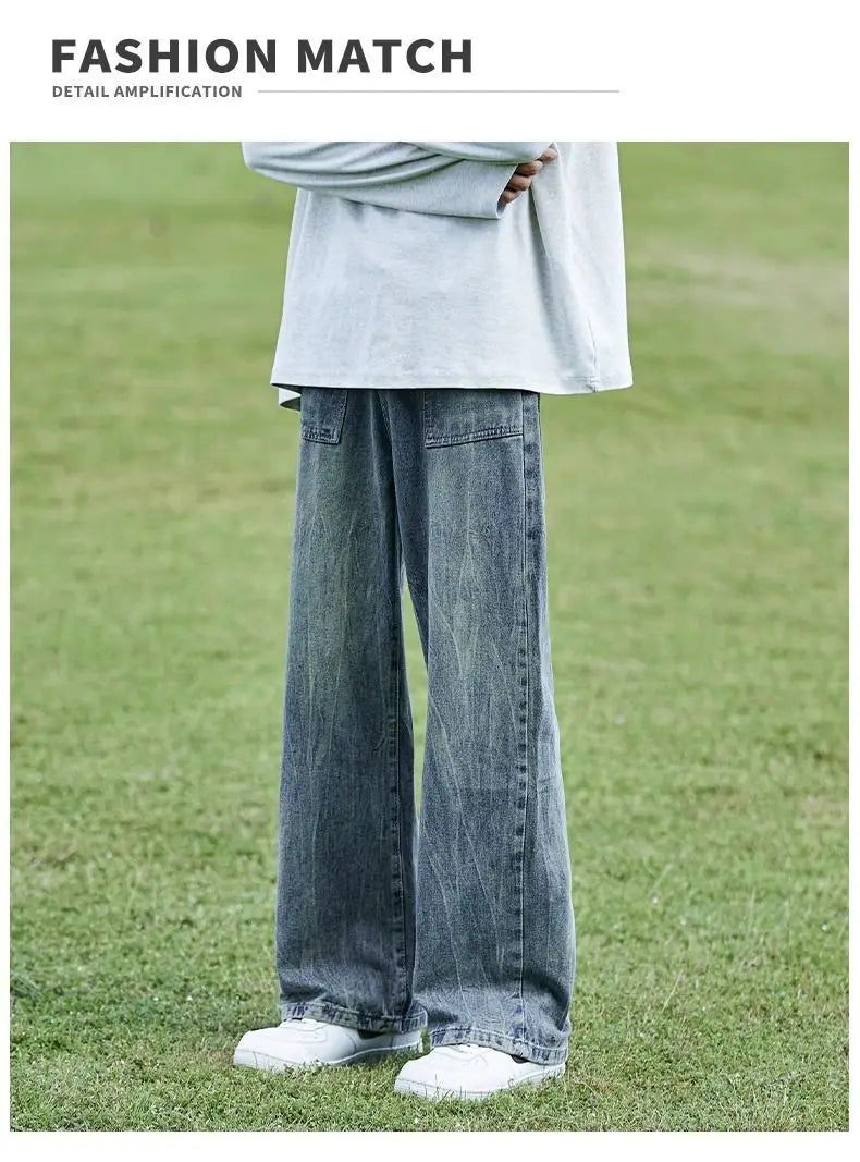PENDRA Washed Cracked Brand Jeans