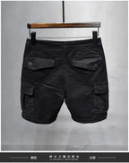 Korean Washed Luxury Men's Slim Jeans Designer Denim Short Pants for Summer Boyfriend Stretch Straight White Cargo Cotton Shorts