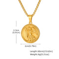 Saint Michael Archangel Pendant Necklace for Men,Stainless Steel Round Medal Neckalce,Religious Amulet Jewelry Gift