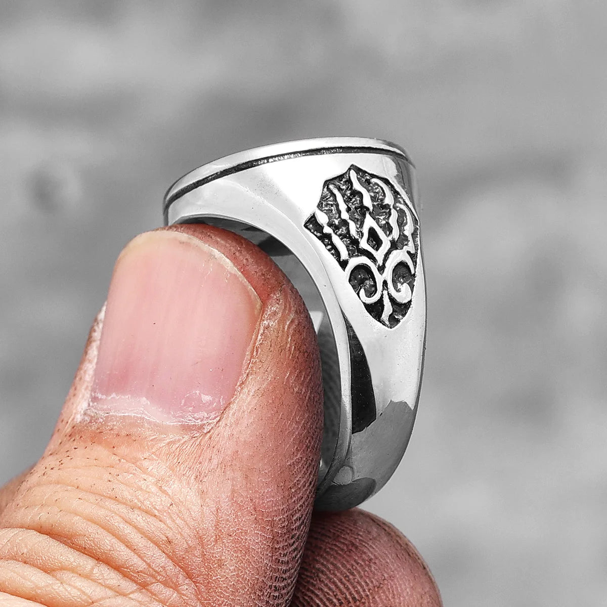 Viking Wizard Wolf Paw Stainless Steel Mens Rings Punk HipHop Unique Trendy for Male Biker Jewelry Creativity Gift Wholesale