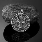 PENDRA Wolf Norse Vegvisir Necklace