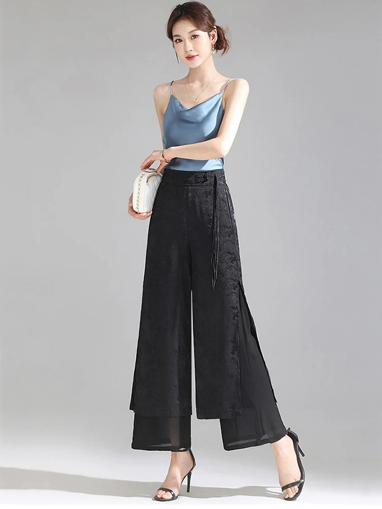 PENDRA Chiffon Wide Trousers Pants