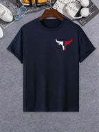PENDRA Bull Print Tees Urban Short-Sleeve Travel T-Shirt