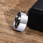 Basic 8mm Wedding Bands for Men, Male Classic Plain Tungsten Carbide Finger Band Ring Jewelry
